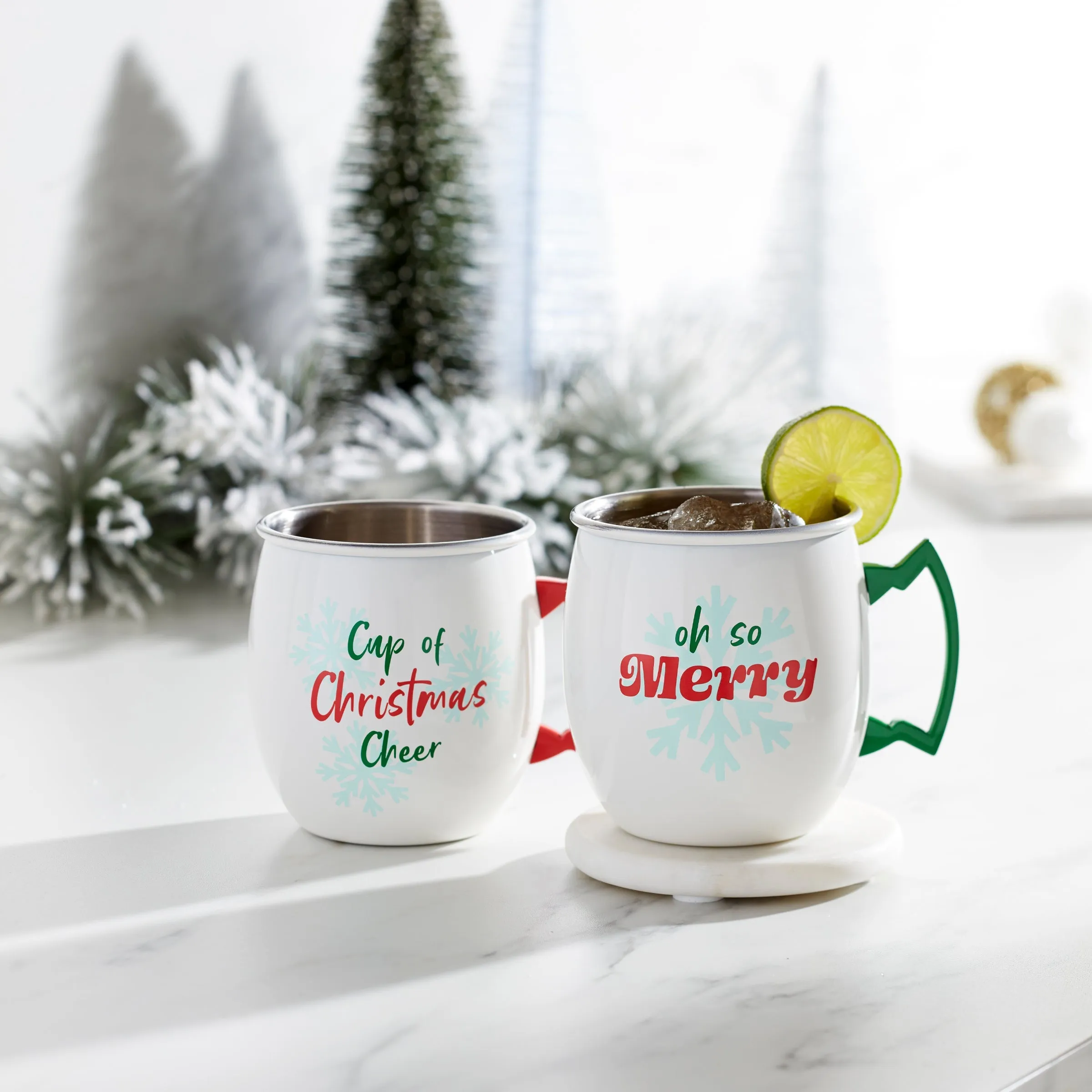 20 Oz Christmas Cheer Moscow Mule Mugs, Set Of 2