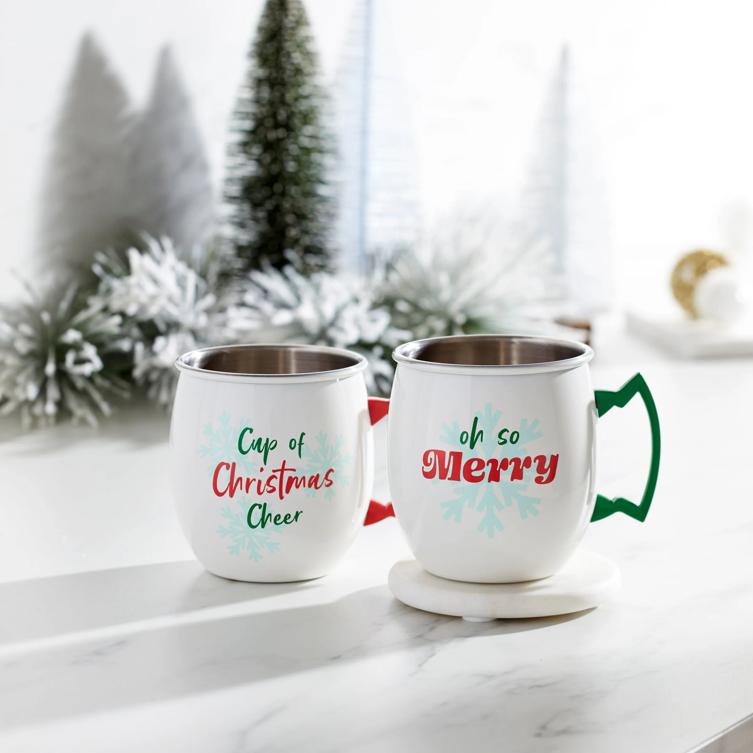 20 Oz Christmas Cheer Moscow Mule Mugs, Set Of 2