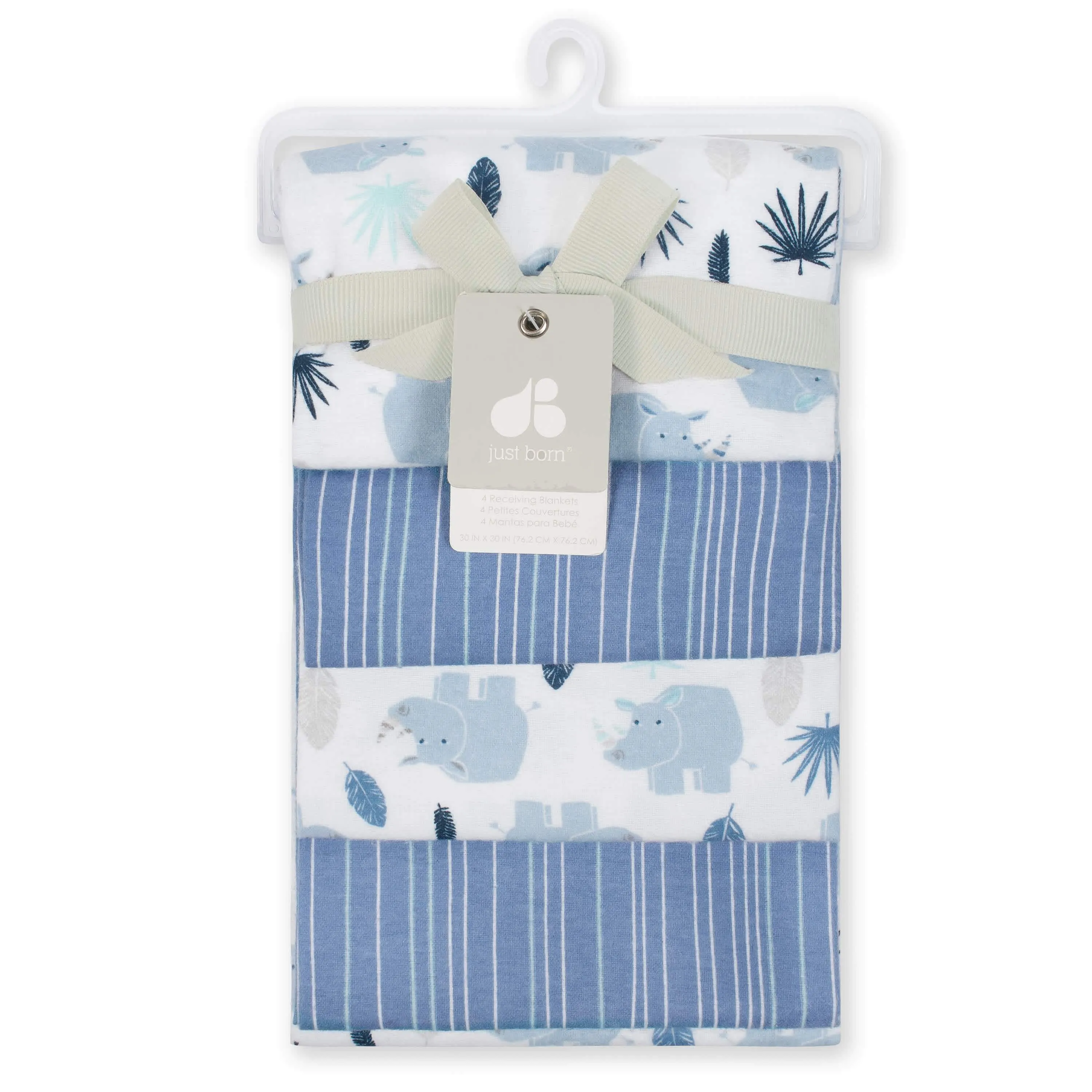 4-Pack Blue Rhino Baby Boys Receiving Blankets