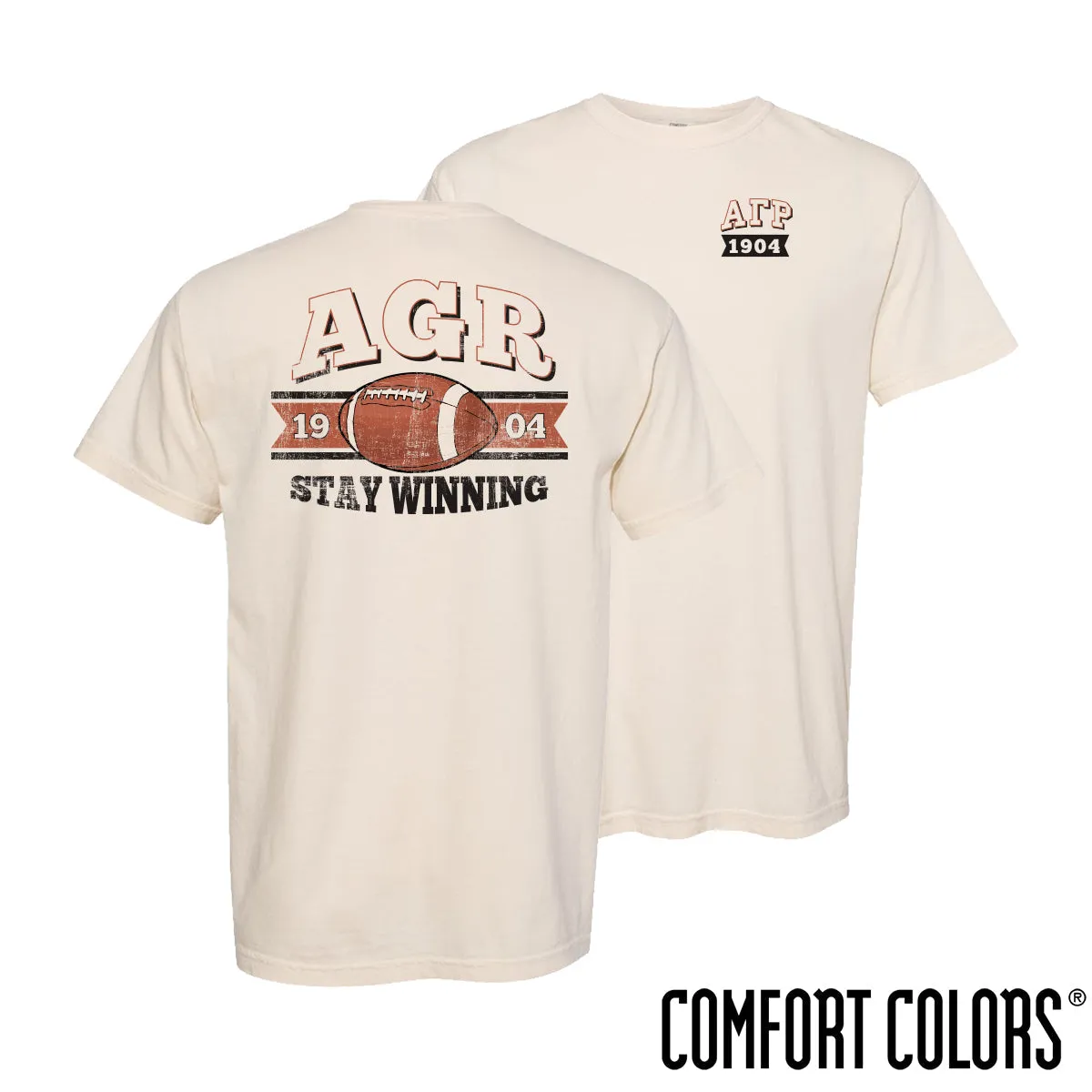 AGR Comfort Colors Stay Winning Football Short Sleeve Tee