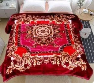 ALCITIC HOME Soft & Warm Floral Printed Mink Heavy Duty Luxury Ultra 2 Ply Blanket for doublebed