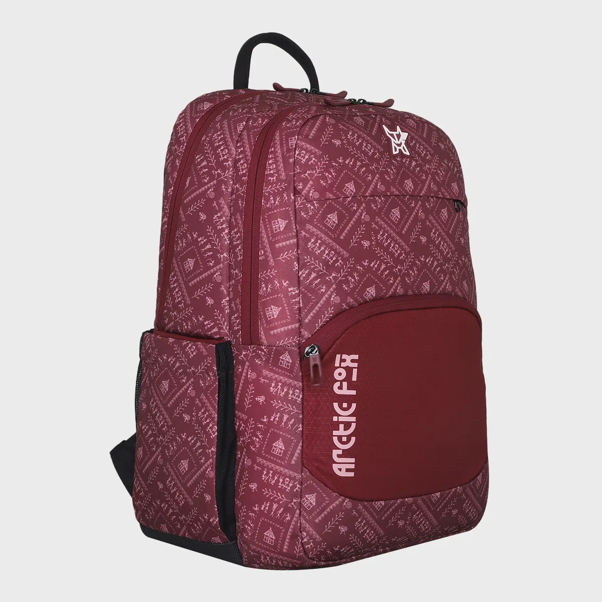 Arctic Fox 15.6" Laptop Backpack For Girls Warli Tawny Port