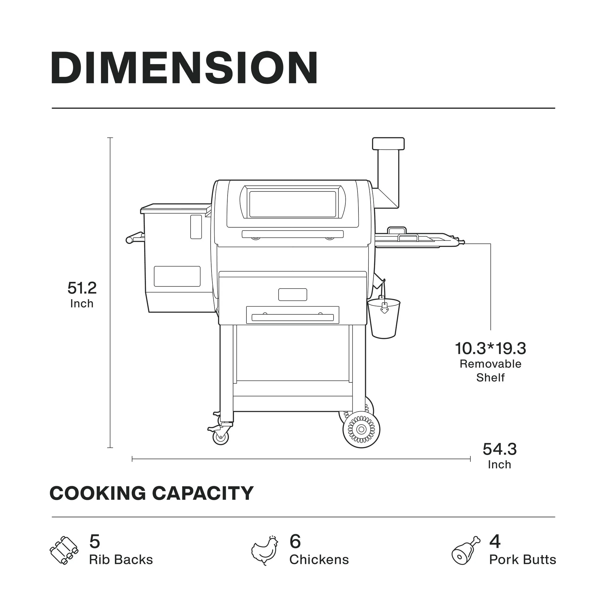 ASMOKE Skylights Wood Pellet Grill Smoker AS700P | ASCA™