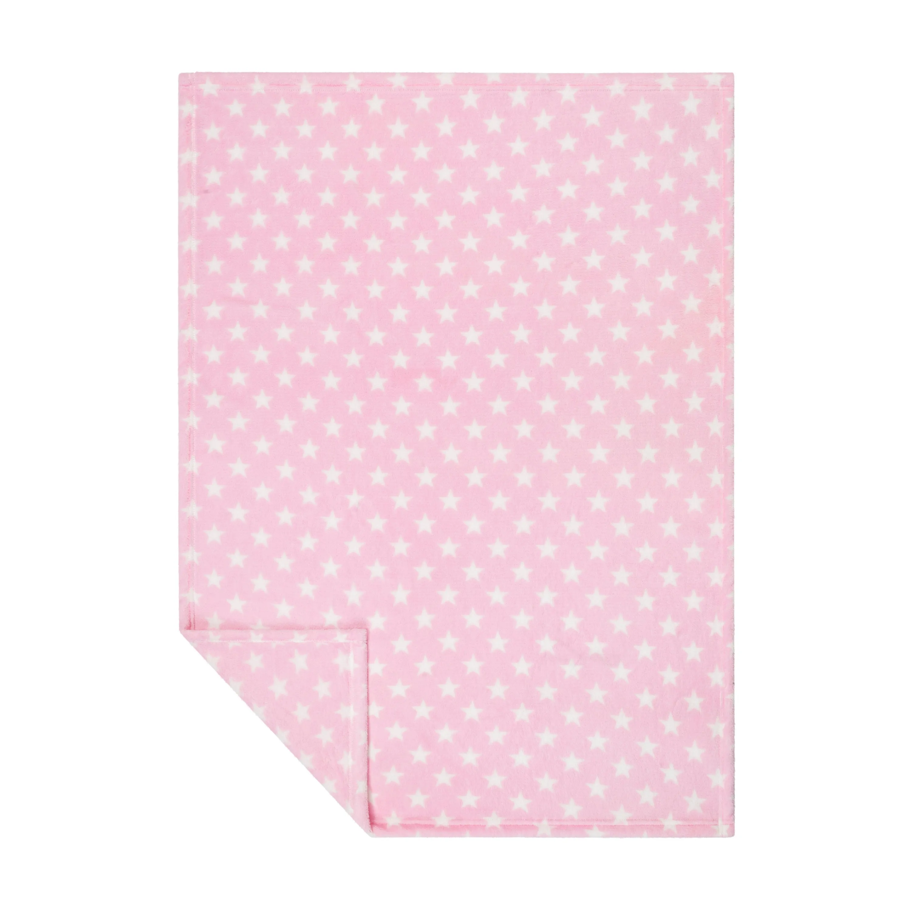 Baby Fleece Blanket - 30" by 40" - Pink/Stars