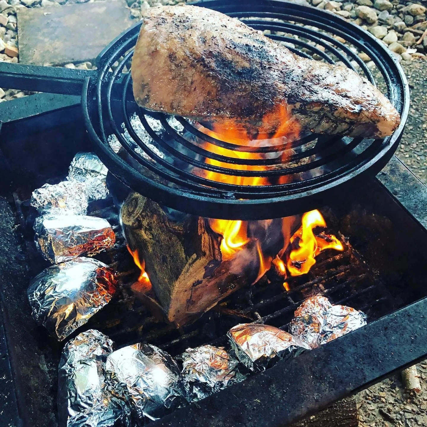 Backyard Fire Pit with Hot Plate & Grill