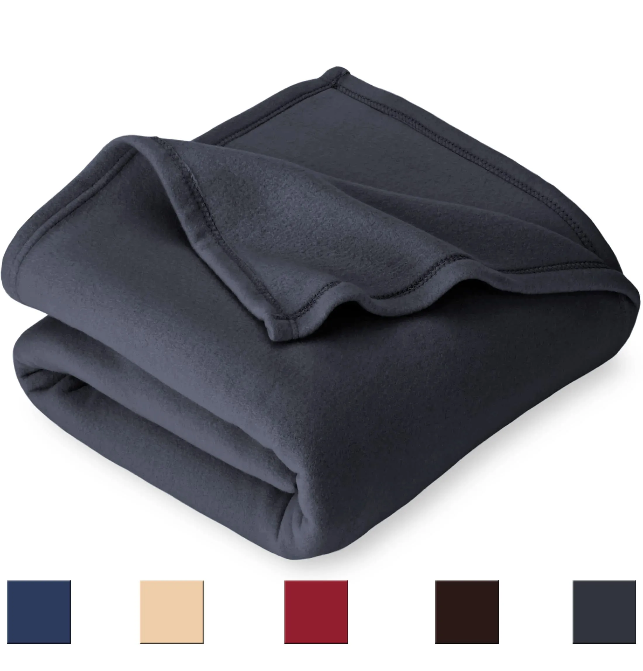 BSB HOME Plain Polar Fleece Heavy Weight Single Bed Blanket Warm Soft & Comfortable for Winter/AC Room/Hotel/Donation/Travelling (Grey, 800 Gram, 60X90 Inches)