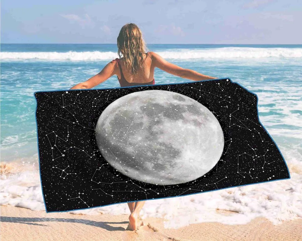 Coconut Tree Starry Sky Digital Printed Beach Towel For Adult Quick Drying Swimming Surf Shower Towel Travel Yoga Beach Blanket