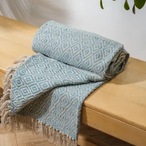 Cotton Throw Maxi Diamond - Aqua