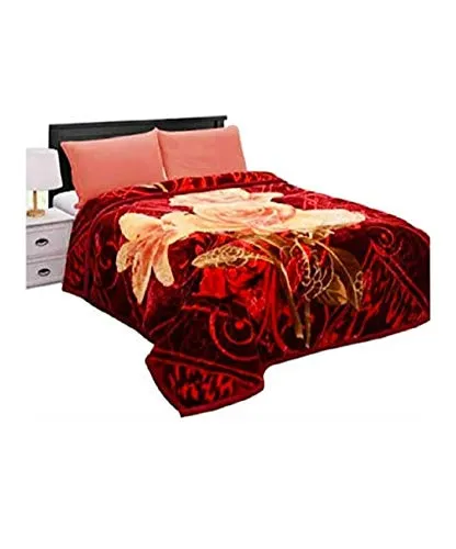 Elstone Home King Size Double Bed Blanket in Multicolour Floral Polyester