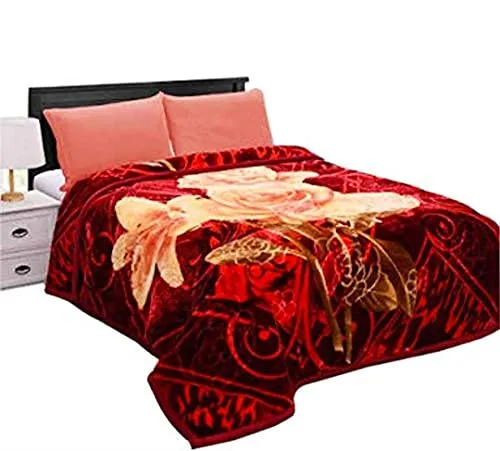 Elstone Home King Size Double Bed Blanket in Multicolour Floral Polyester