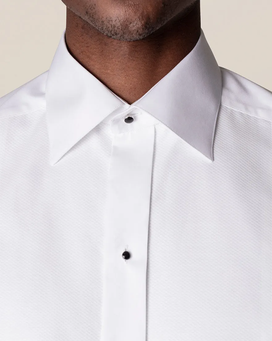 ETON 6363701000 WHITE FRENCH CUFF PIQUE TUXEDO EVENING SHIRT