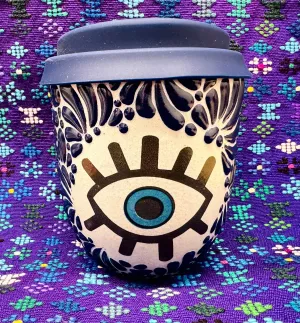 Eye Talavera Mug dark blue.