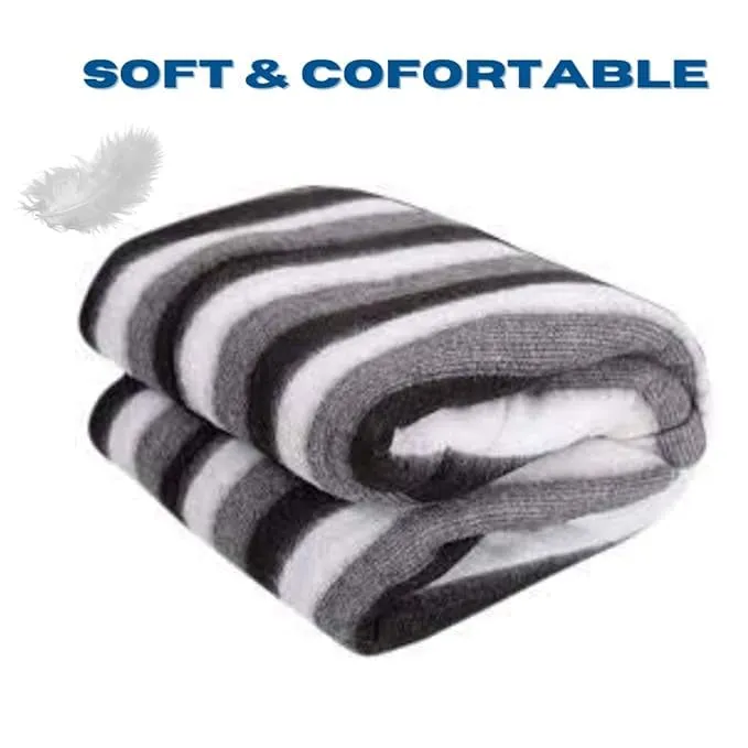 Fleece Single Blanket, Black and White, Pack of 1, Skin_Friendly