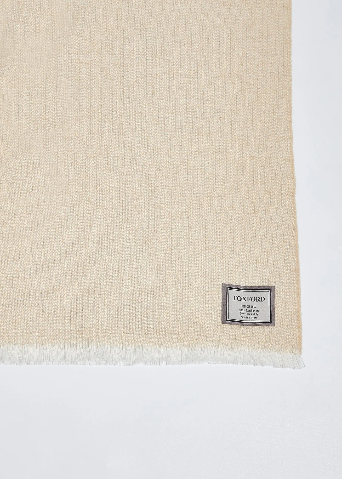 Foxford Extra Large Lambswool Throw Blanket - Camel