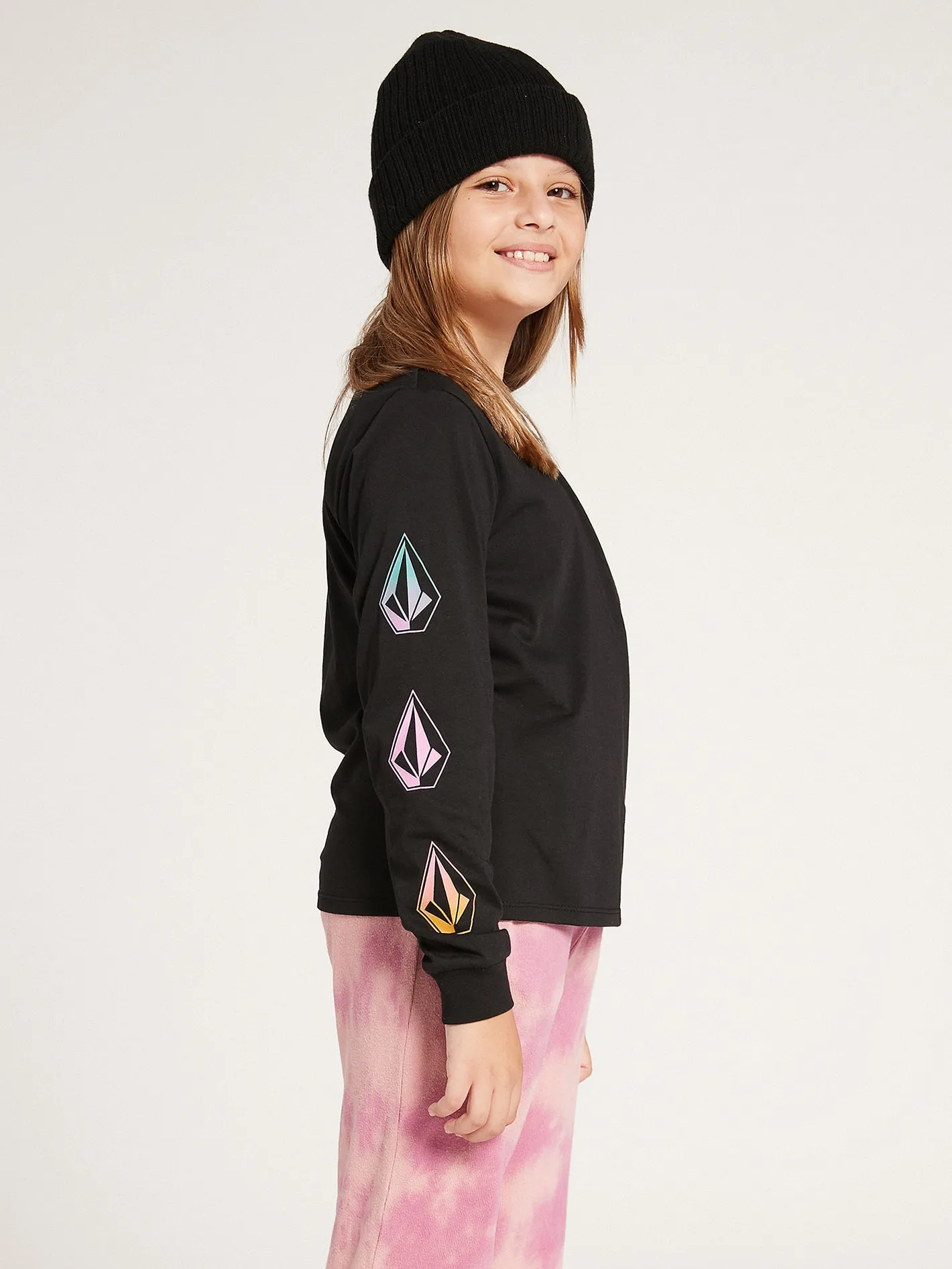 Girls Made From Stoke Long Sleeve Tee - Black