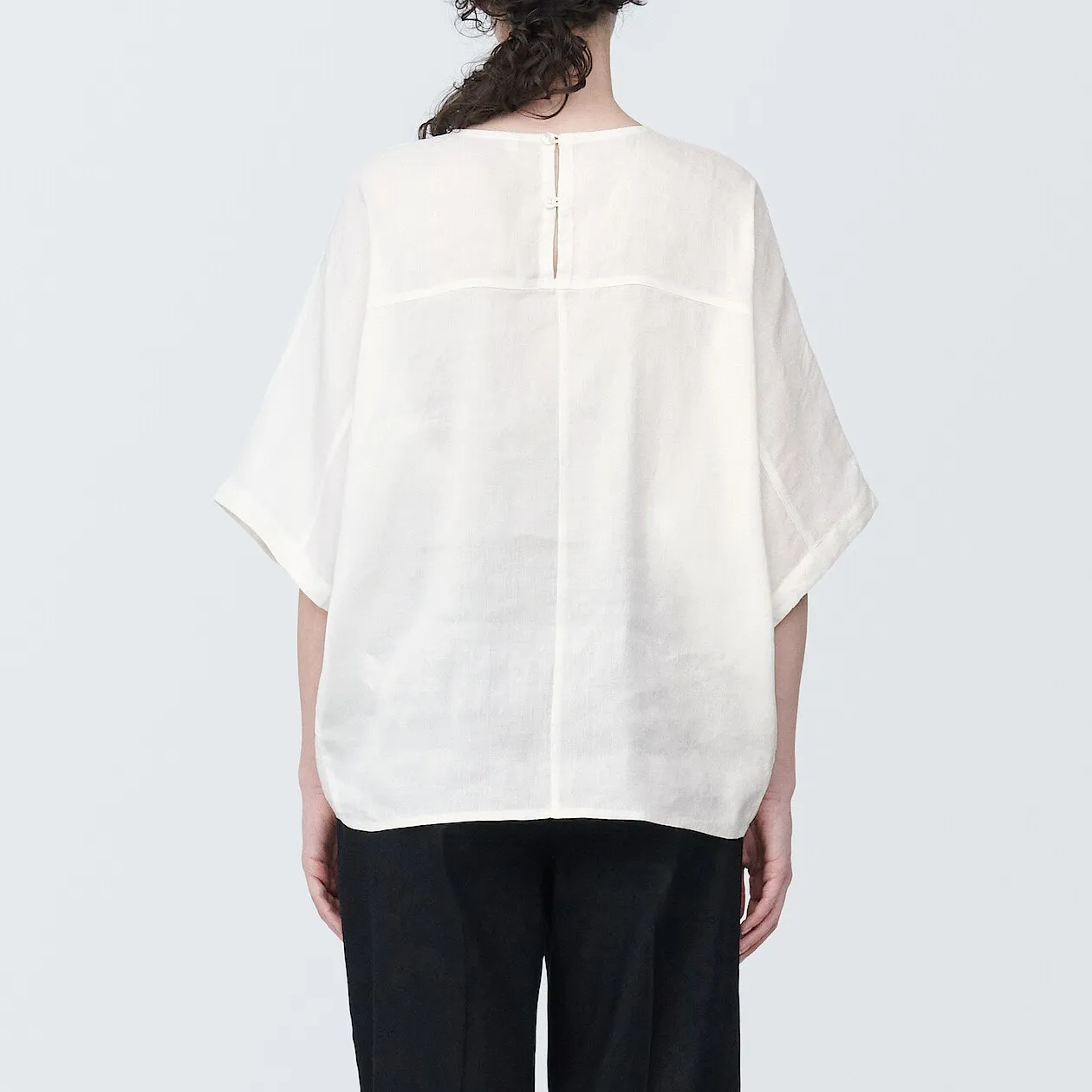 Hemp Rayon Short Sleeve Blouse