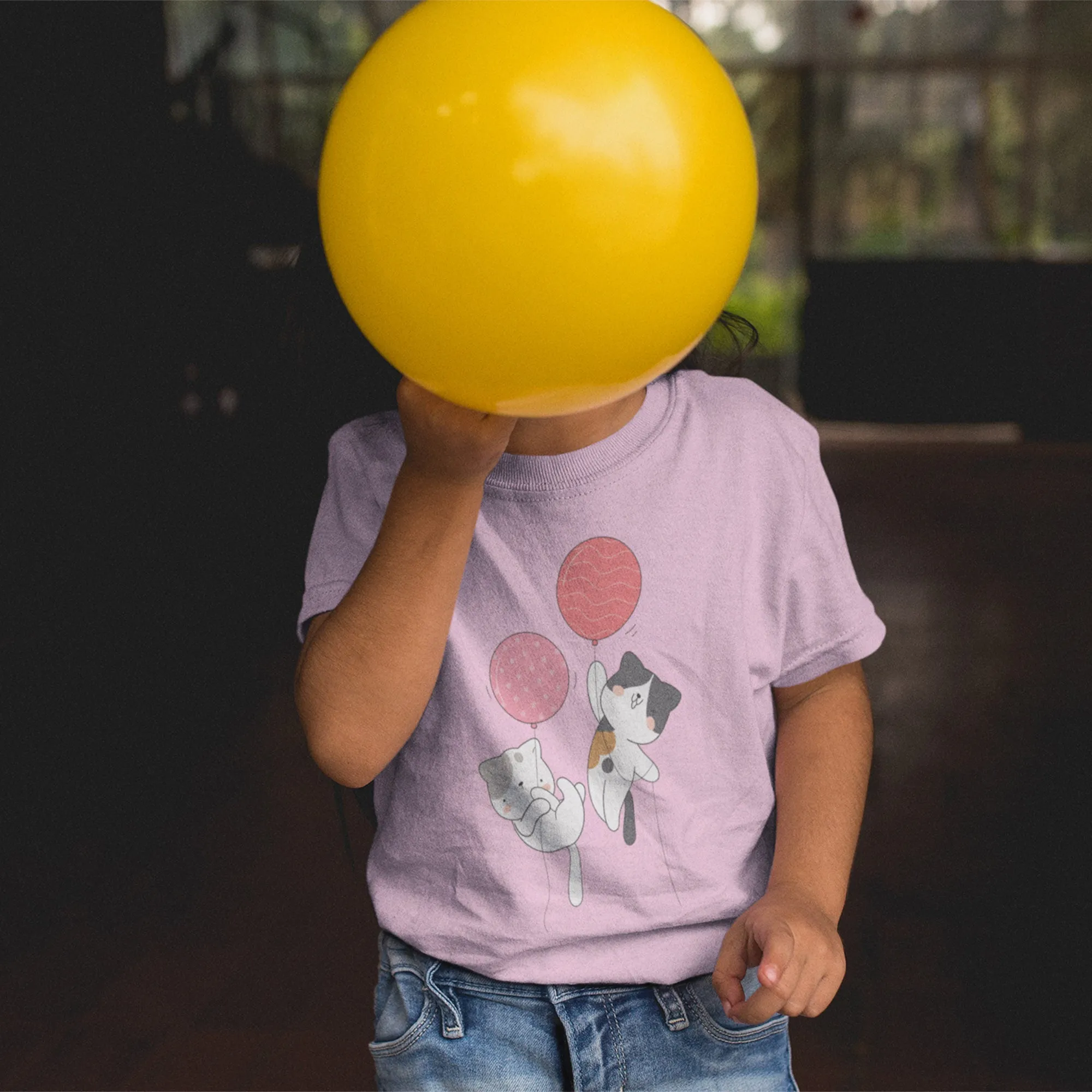 Kids Tee - 100% Cotton Balloon Kitty