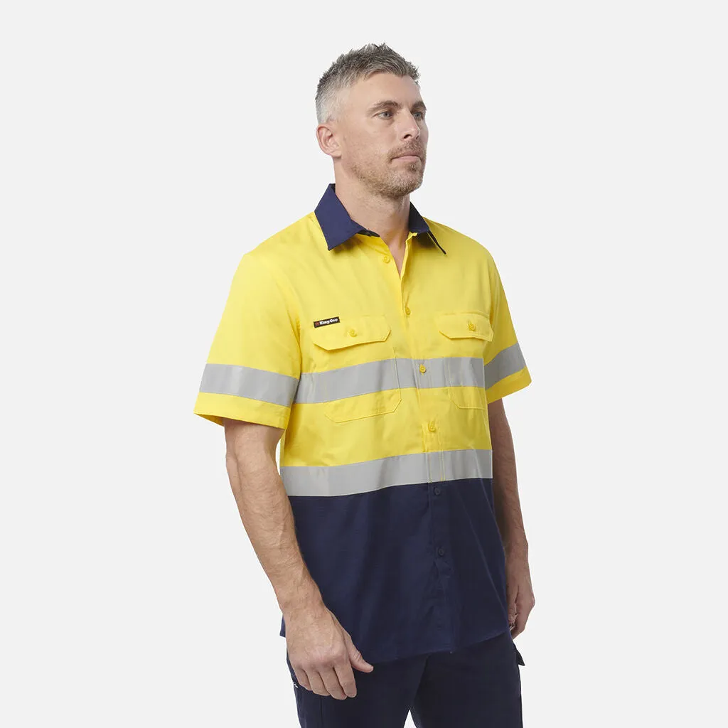 King Gee Workcool Vented Spliced Shirt Taped Short Sleeve (K54911)