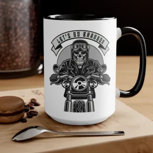 LET'S GO BRANDON, SKULL 2 Mug (2 sizes, 3 colors)