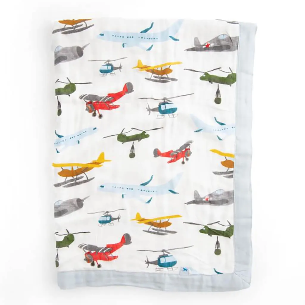 Little Unicorn Deluxe Muslin Baby Blanket Air Show