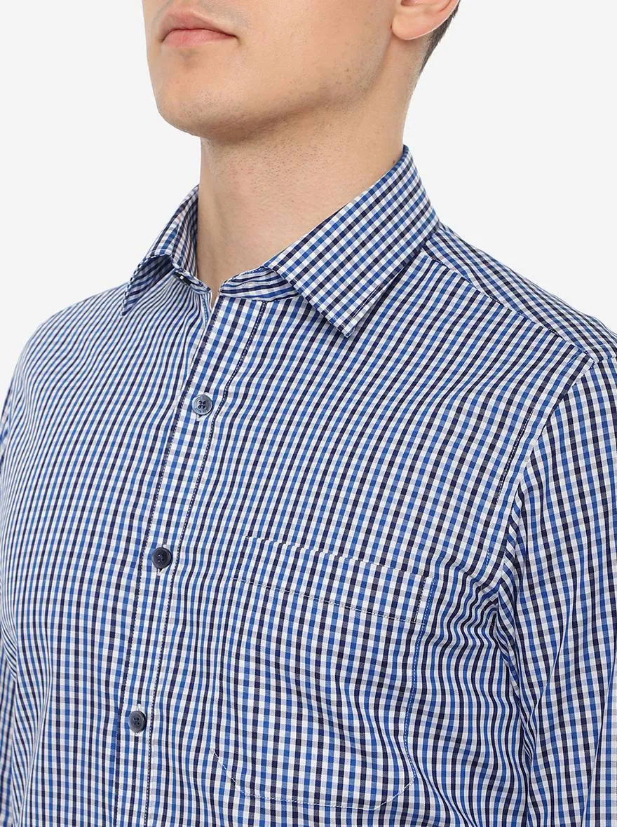 Multicolor Checked Slim Fit Formal Shirt | JadeBlue