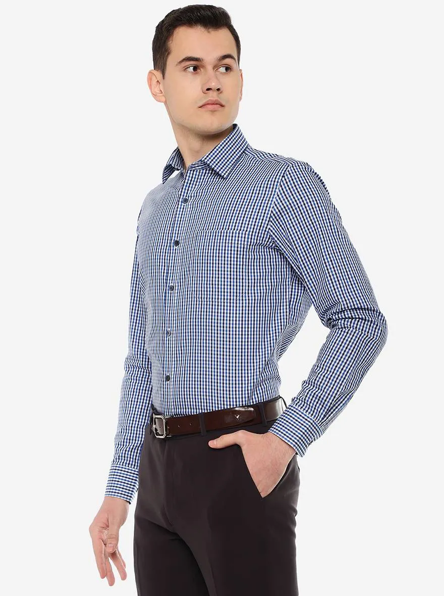 Multicolor Checked Slim Fit Formal Shirt | JadeBlue