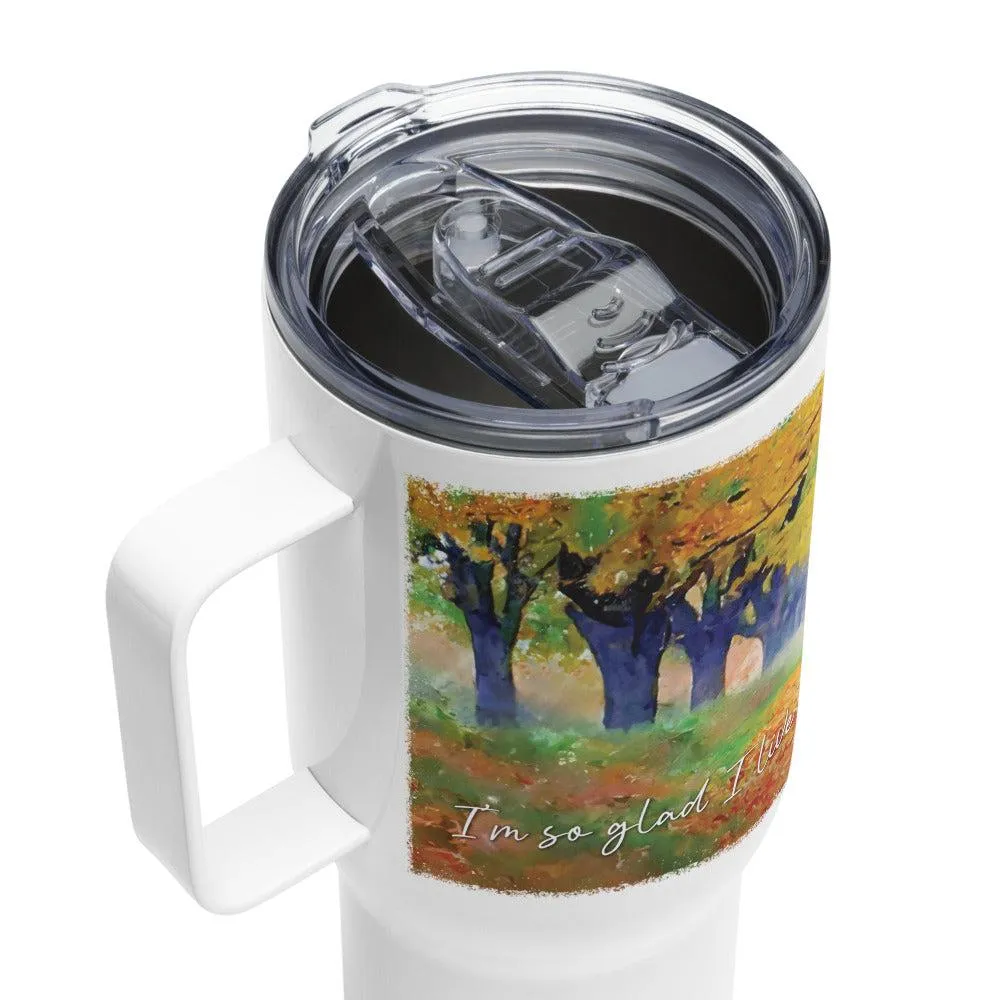 October Quote Watercolor Travel Mug