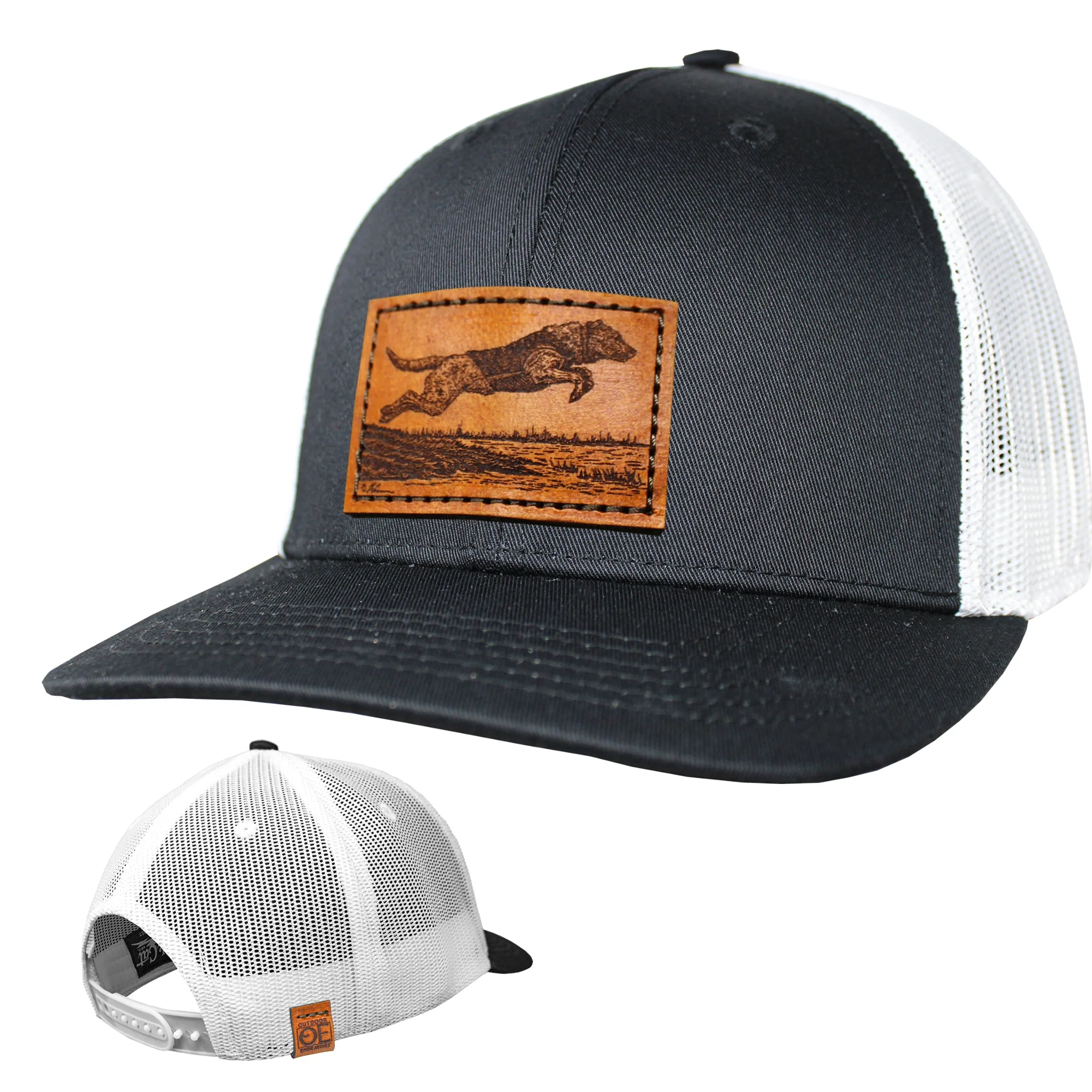 OE - Performance Trucker Hat - Lab Leaping Leather Patch