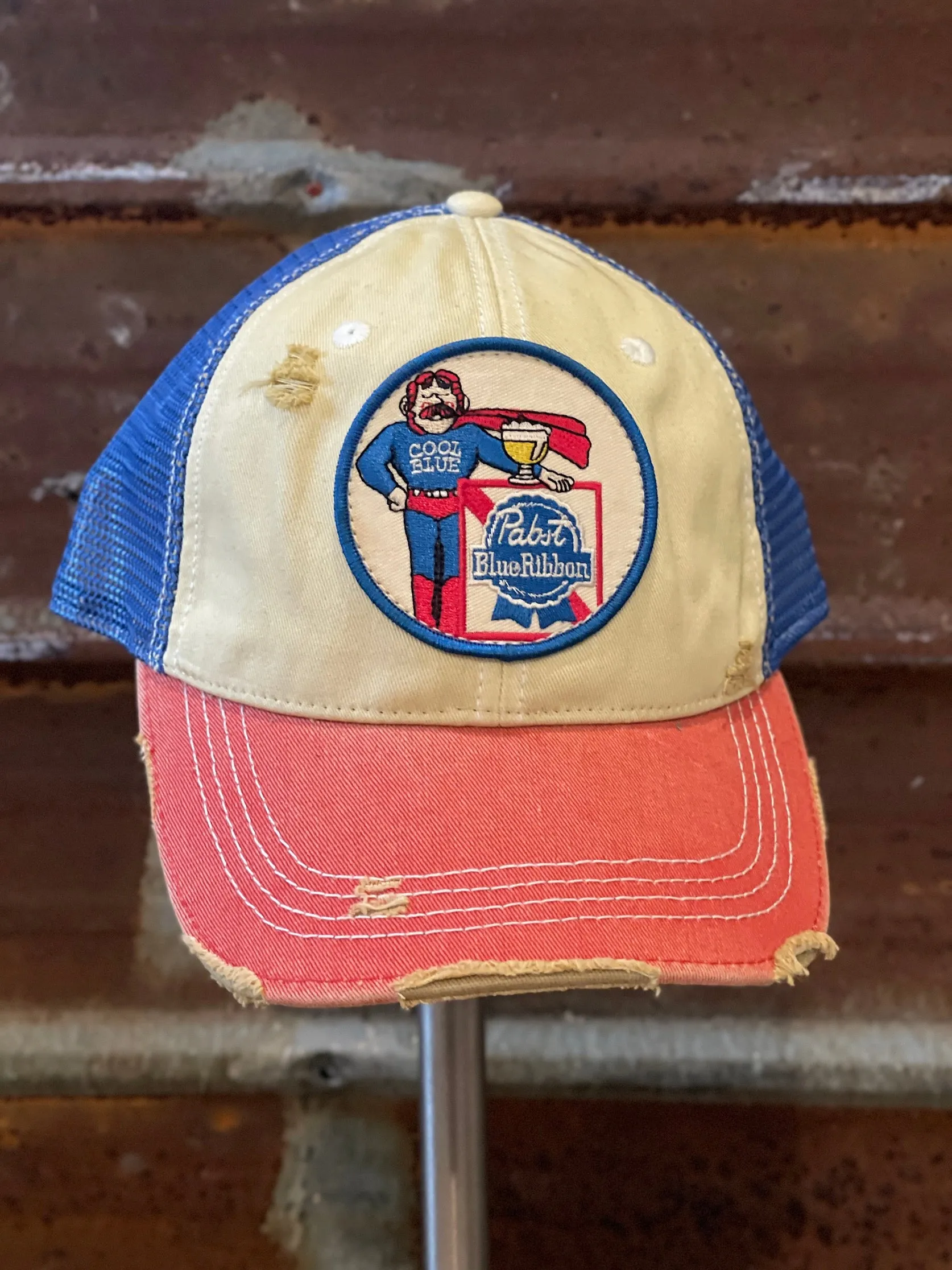 Pabst COOL BLUE Hat- Distressed Tri-tone Snapback