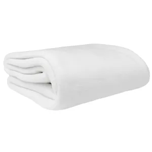 Premium White Polar Fleece Blanket 54x90