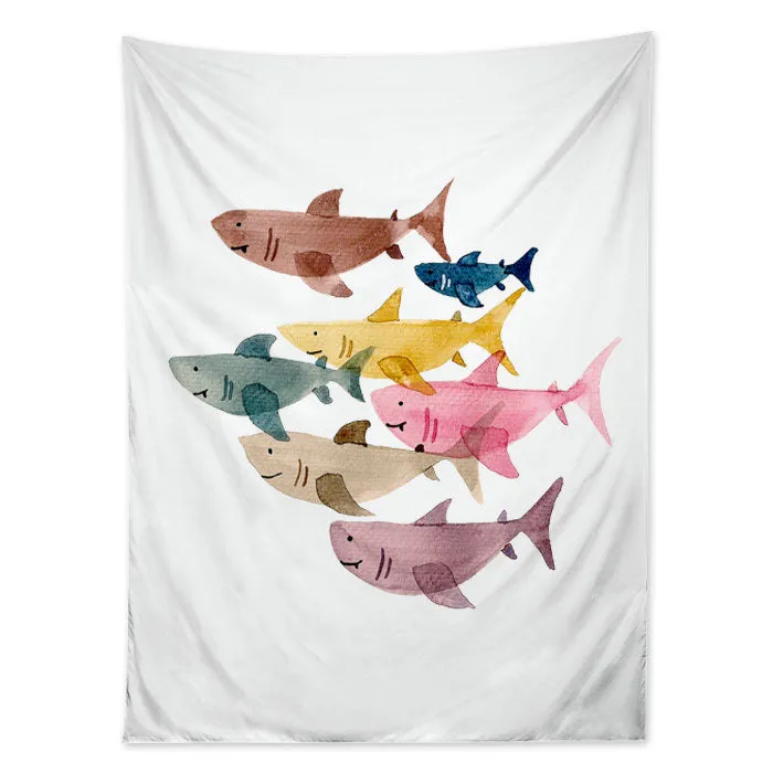 Rainbow Sharks Tapestry