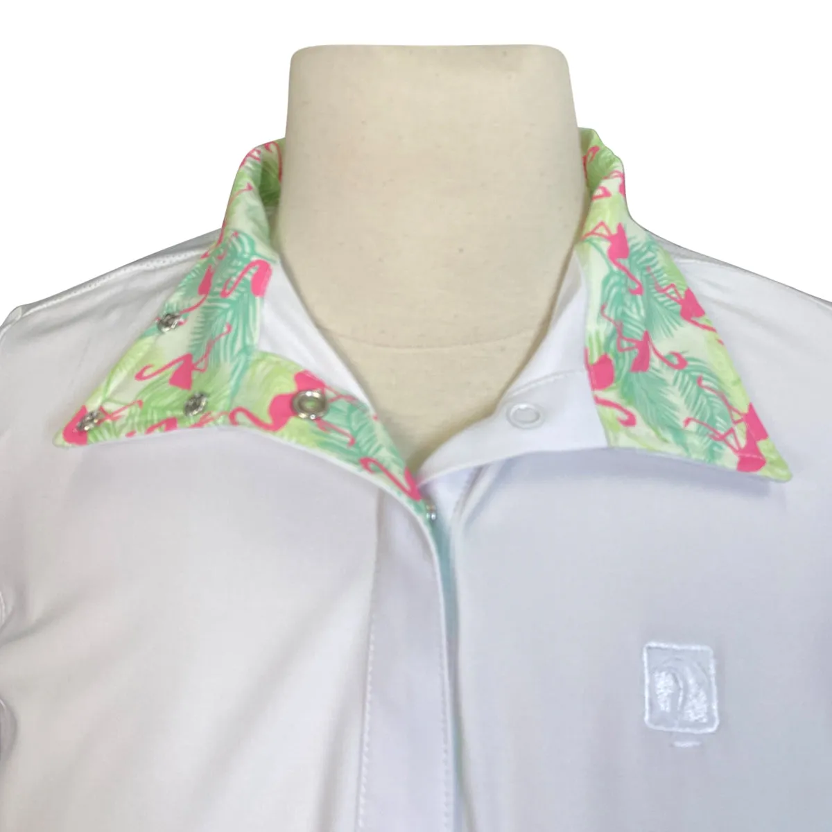 Romfh 'Lindsay' Show Shirt in White w/Flamingos - Women's XS