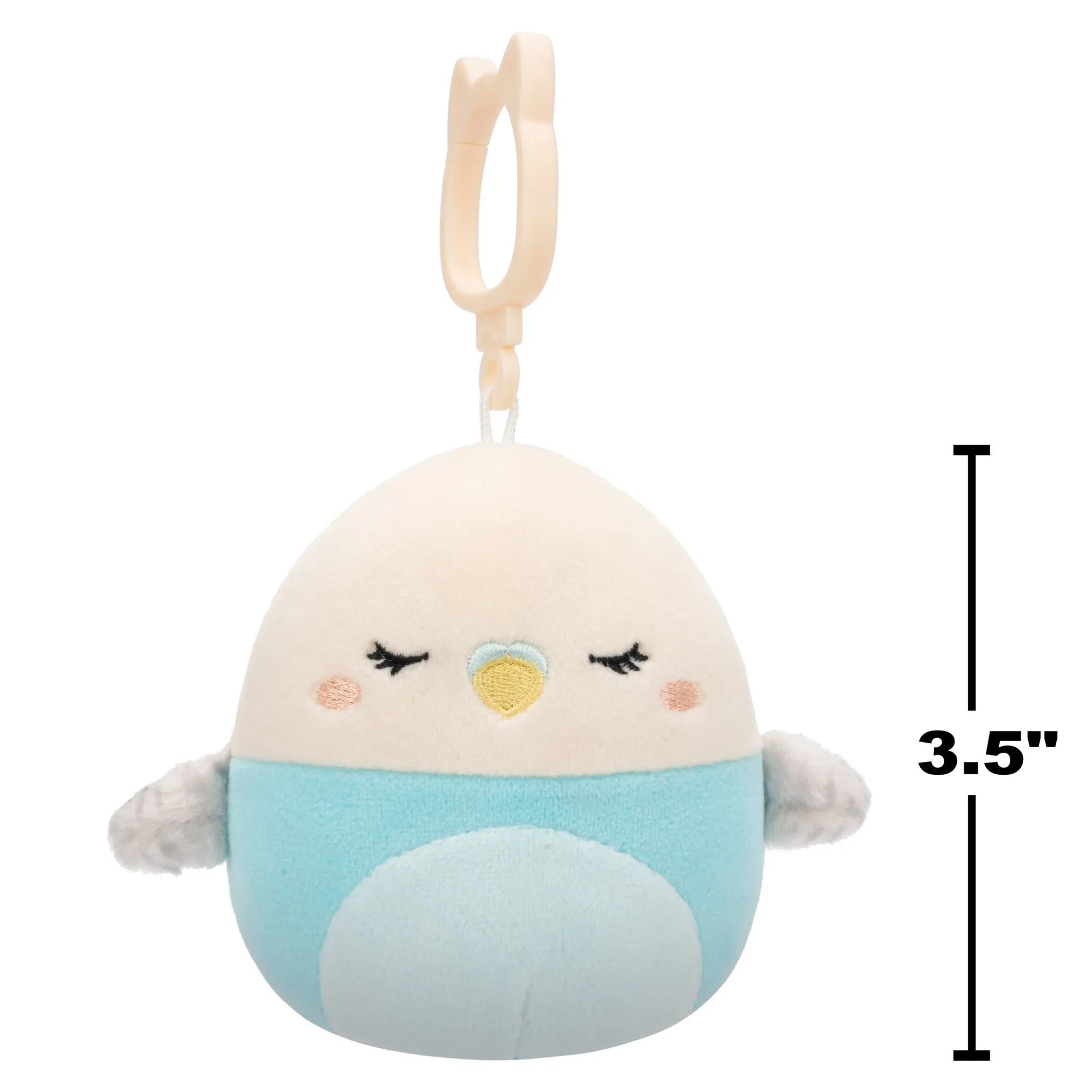 Squishmallows 3.5 Inch Plush Clip-On S20 Tycho Blue And White Parakeet