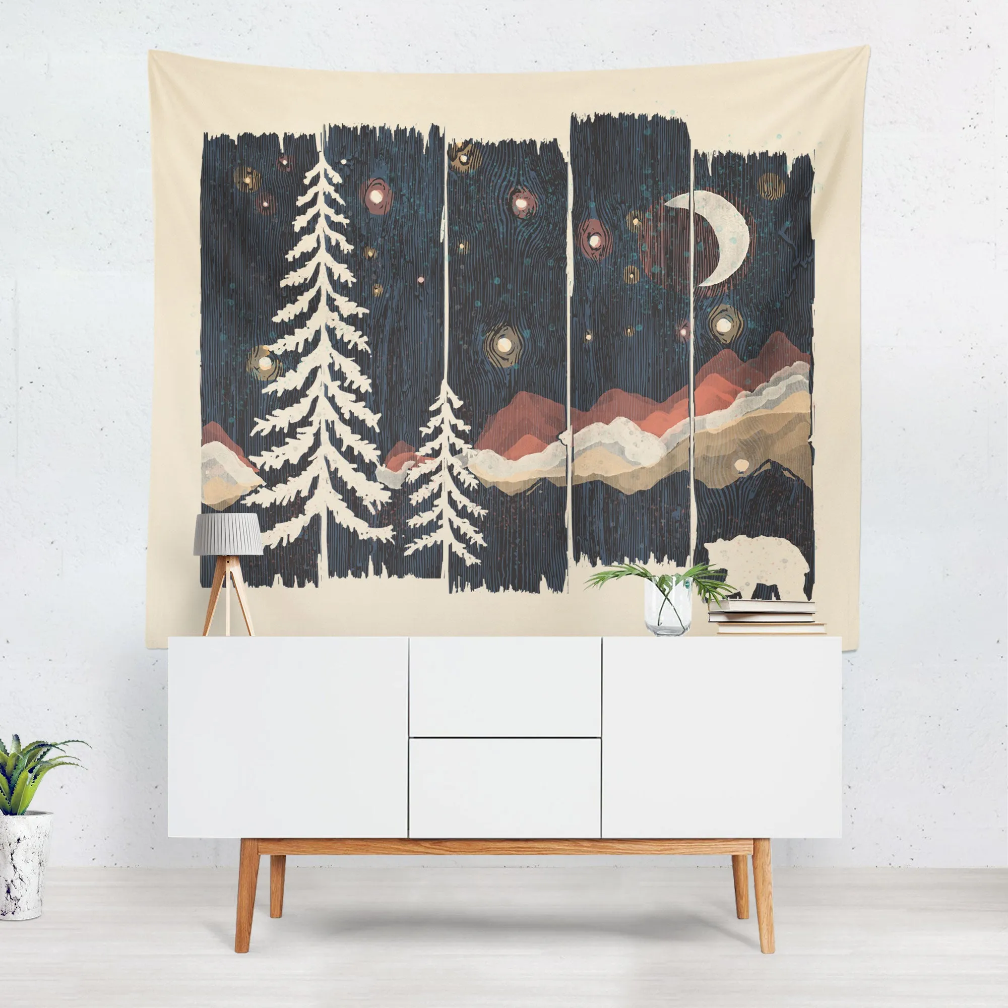 Starry Night in the Mountains Tapestry