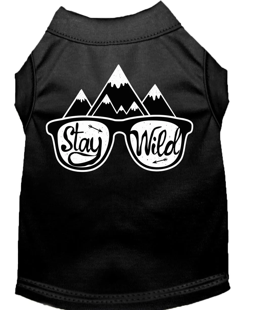 Stay Wild Screen Print Dog Shirt Black Xxl (18)