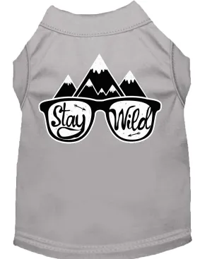 Stay Wild Screen Print Dog Shirt Grey Xxxl (20)