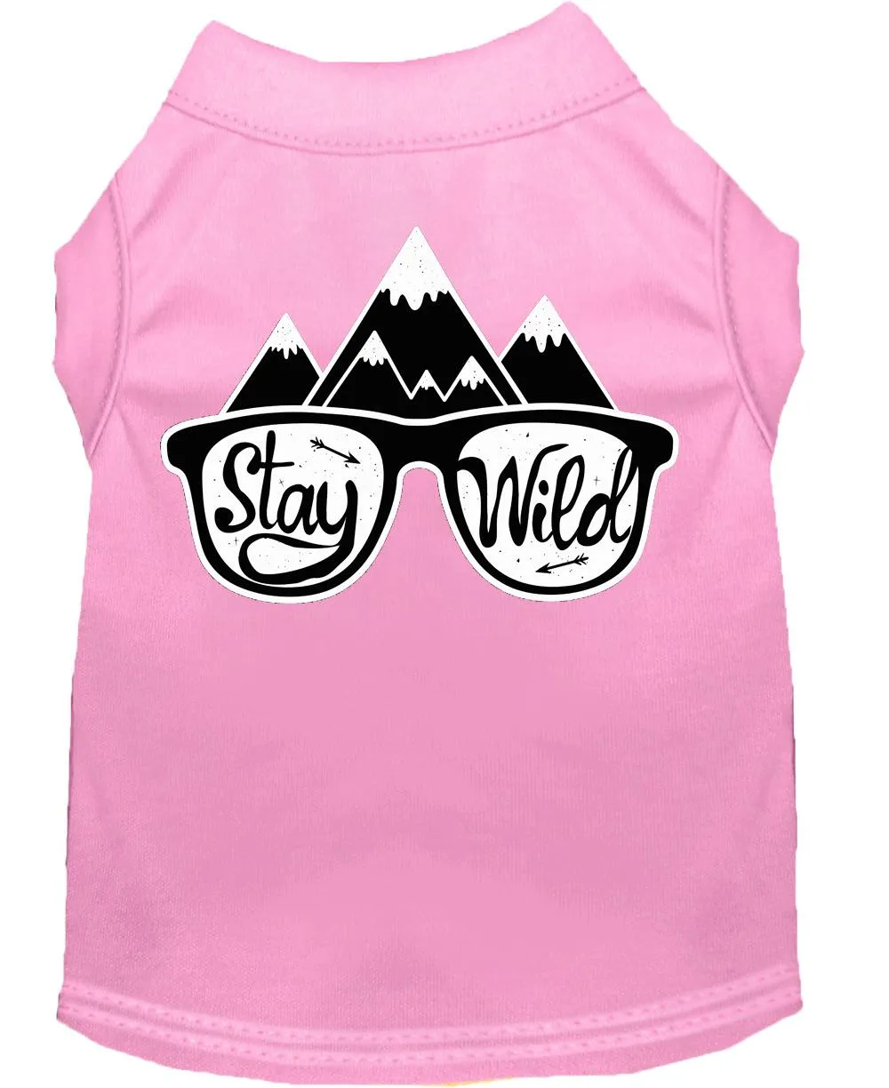 Stay Wild Screen Print Dog Shirt Light Pink Xxxl (20)