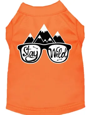 Stay Wild Screen Print Dog Shirt Orange Sm (10)