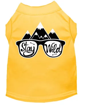 Stay Wild Screen Print Dog Shirt Yellow Xl (16)