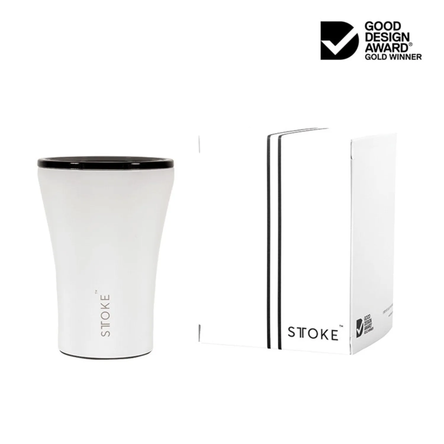 sttoke | ceramic reusable cup 8oz | angel white - LC