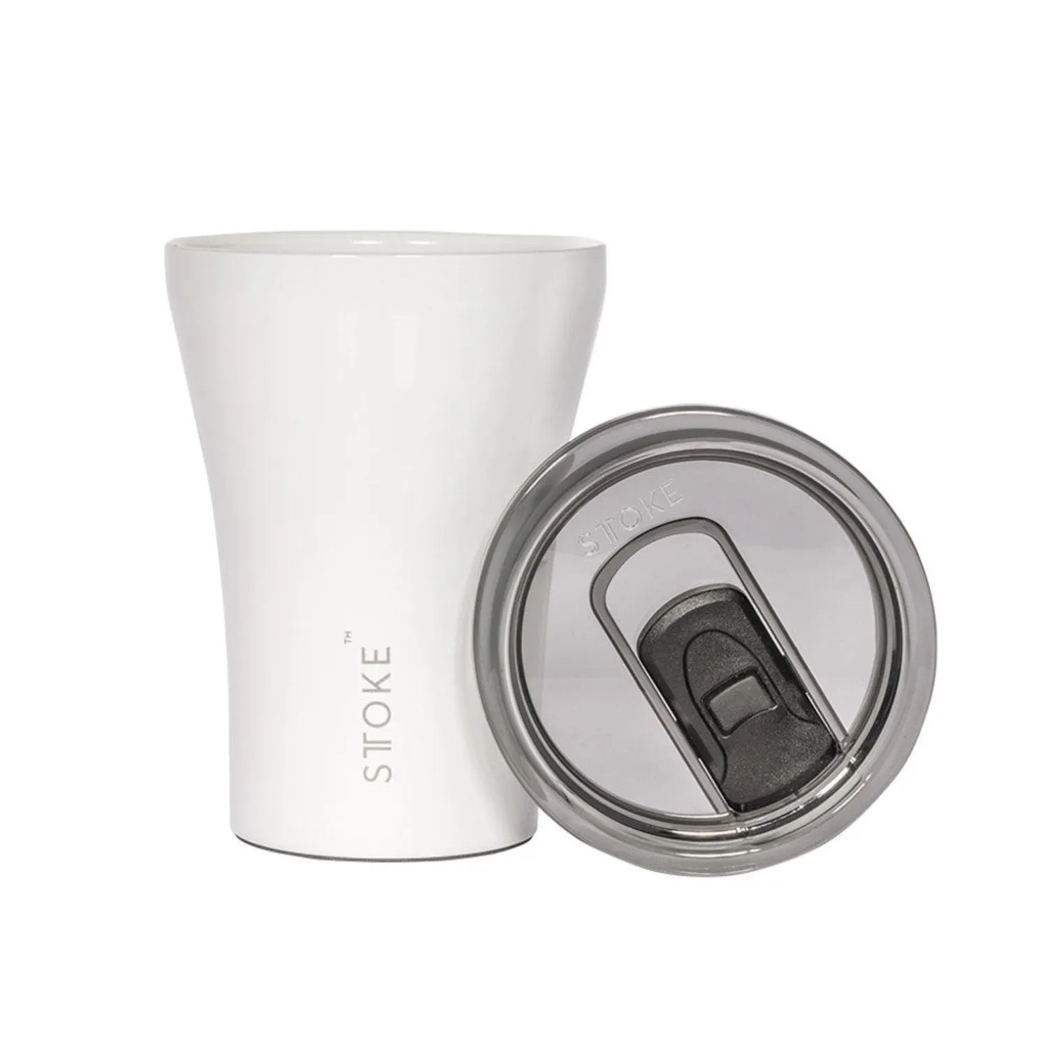 sttoke | ceramic reusable cup 8oz | angel white - LC