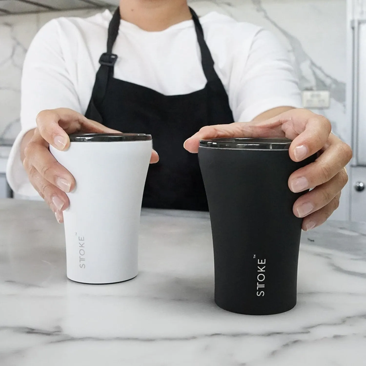 sttoke | ceramic reusable cup 8oz | angel white - LC