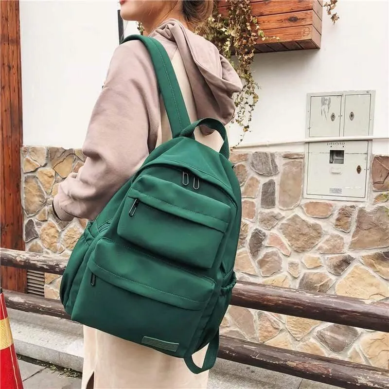 Waterproof Nylon School Backpack for Women