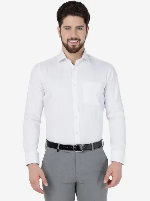 White Striped Slim Fit Formal Shirt | Greenfibre