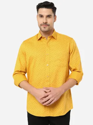 Yellow   Printed Slim Fit Casual Shirt | JadeBlue