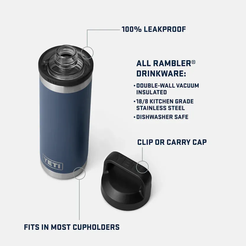 YETI Rambler 18 OZ (532ml) Bottle With Chug Cap - Black