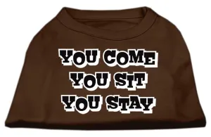 You Come, You Sit, You Stay Screen Print Shirts Brown XL (16)