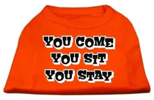 You Come, You Sit, You Stay Screen Print Shirts Orange XXXL (20)